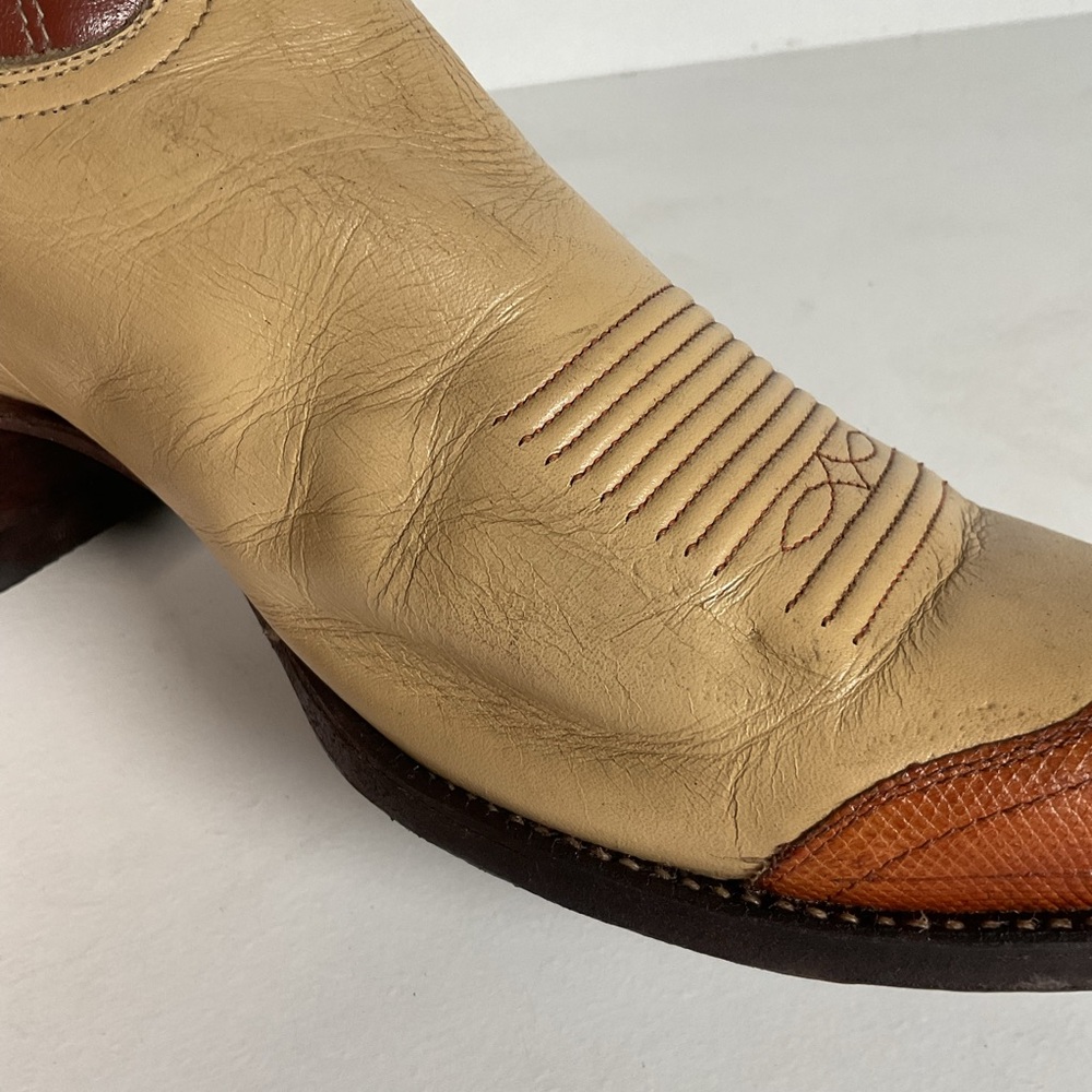 Vintage Tony Lama Urban Cowboy Boots | Teju Lizard Wingtip | Gold Label | 10 D - Picture 14 of 16